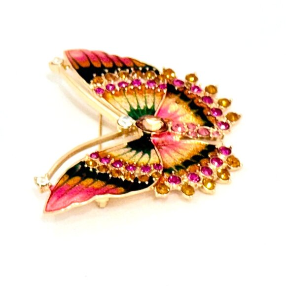 Large Napier Enameled Butterfly Brooch/Pin - Picture 3 of 6